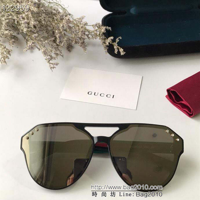 GUCCI古馳 GG0298 新款經典三色鏡腿 搭配小細鑽 奢華時尚百搭款 太陽鏡  lly1284